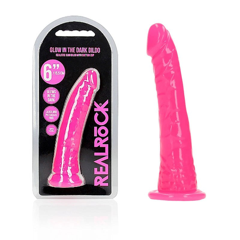 REALROCK 15.5 cm Slim Glow in the Dark - - Realistic Dildos