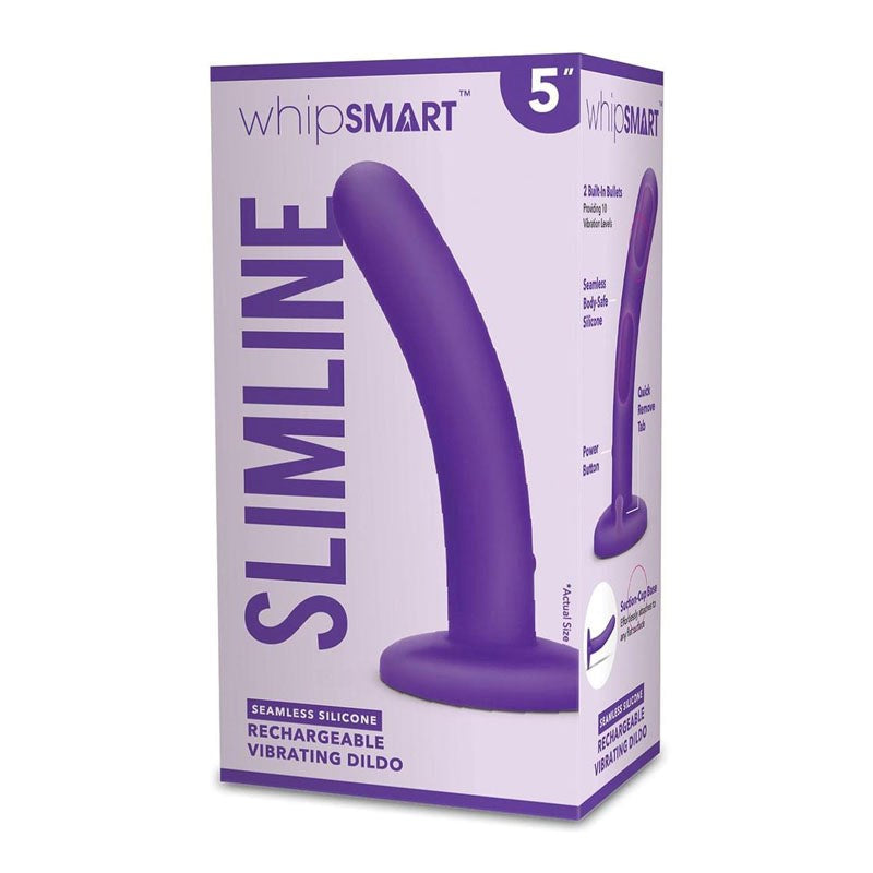 WhipSmart 5'' Slimline Rechargeable Vibrating Dildo - - Vibrating Dildos