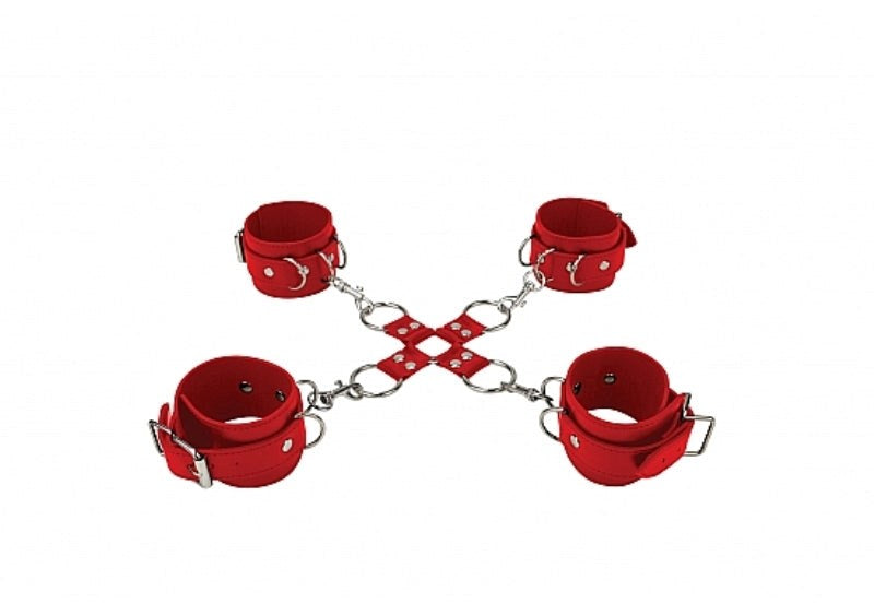 Ouch! Leather Hand and Legcuffs - - Waterproof Vibrators