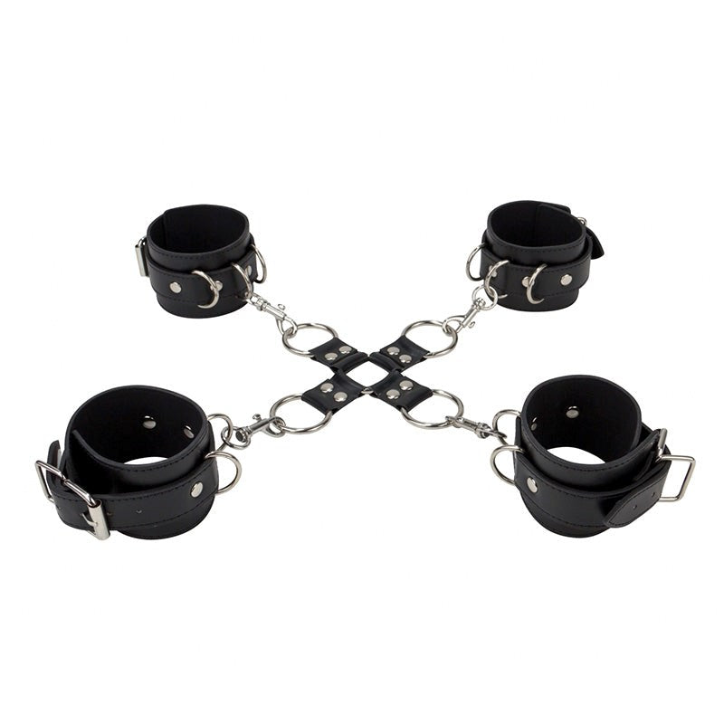 Ouch! Leather Hand and Legcuffs - - Waterproof Vibrators