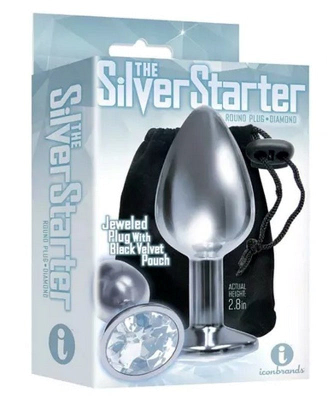 The 9's Silver Starter Heart Jewelled Plug - - Clit Ticklers and Pulsators
