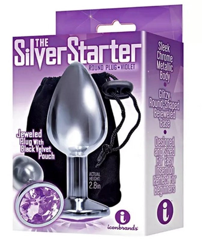 The 9's Silver Starter Heart Jewelled Plug - - Clit Ticklers and Pulsators