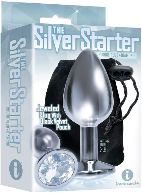 The 9's Silver Starter Jeweled Plug - - Body Wands