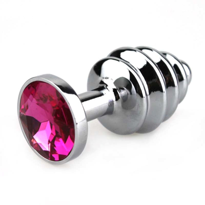 Ribbed Anal Rocket Plug Gemmed - - Masks And Blindfolds