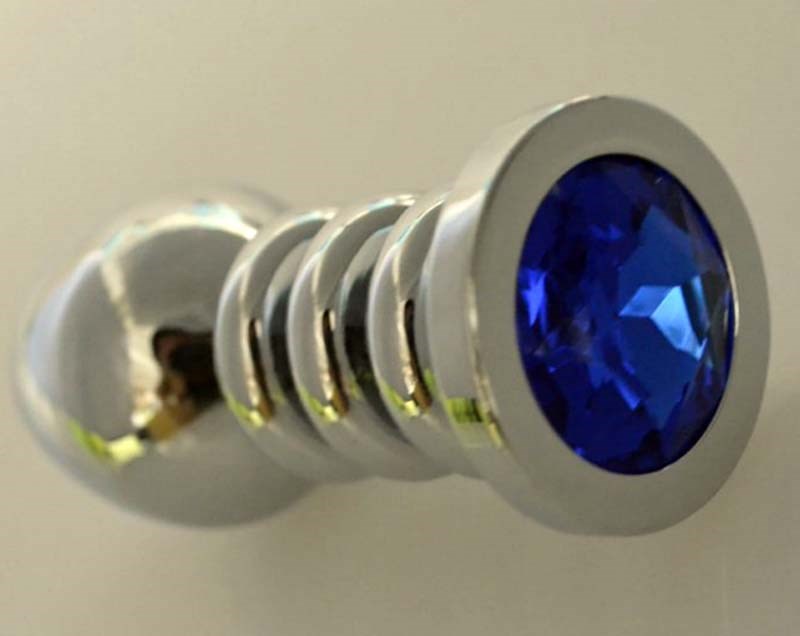 Dazzling Delight - Hell's Couture Ribbler Metal Jeweled Anal Plug - Steel Sex Toys