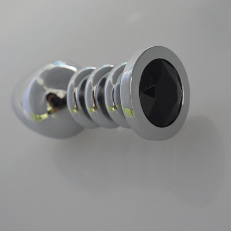 Dazzling Delight - Hell's Couture Ribbler Metal Jeweled Anal Plug - Steel Sex Toys