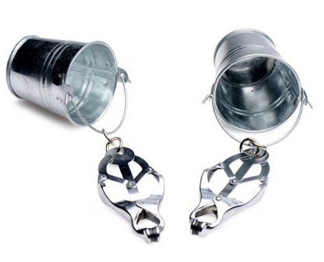 Nipple Clover Clamp With Buckets - - Clit Ticklers and Pulsators