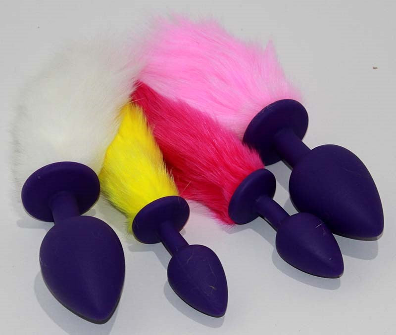 Rabbit Tail Silicone Butt Plug Large - - Fancy Dress Ups
