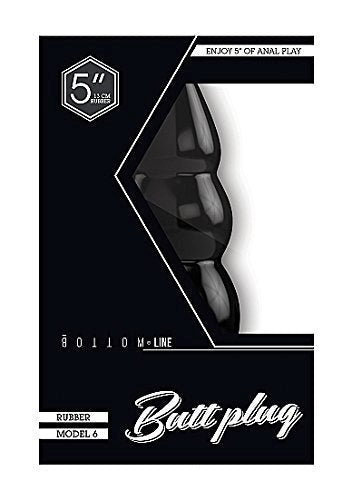 Bottom Line Rubber Butt Plug Black Model 6 - Butt Plugs