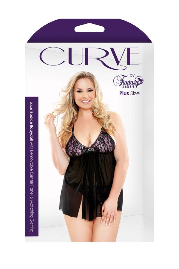 Curve Lace Bodice Babydoll & G-String - Babydolls and Chemises