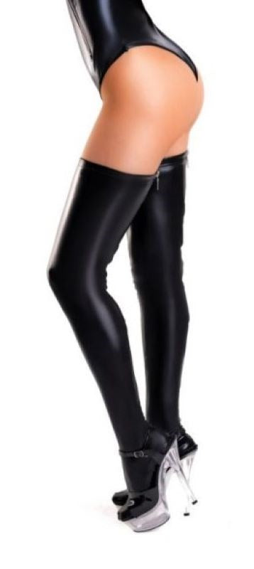 Glossy Wetlook Connie Zipper Stockings - Bold, Affordable, and Perfectly Fitted - Her Fetish