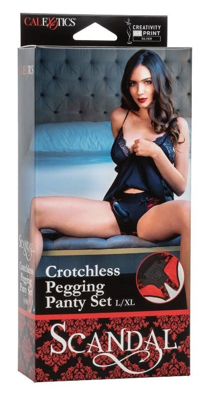 Scandal Crotchless Pegging Panty Set - Strap On Sextoys