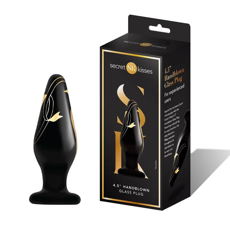 Secret Kisses Handblown Wide Glass Plug - Butt Plugs