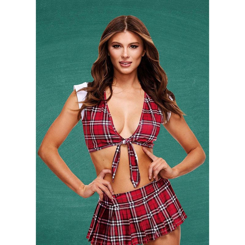 TEACHERS PET Schoolgirl Crop Top & Skirt by Xgen Products - Fancy Dress Ups