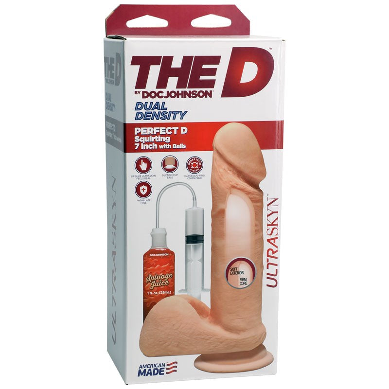 Doc Johnson The D Squirting Realistic Dong and Balls Flesh - Realistic Dildos