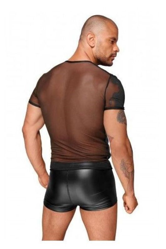 Tulle Men Shirt With Decorative PVC Pleats - Mens Briefs And Boxers