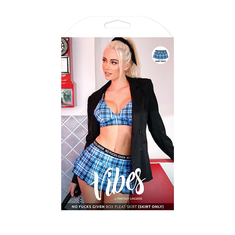 Vibes No Fucks Given Box Pleat Skirt - G-Strings, Panties and Shorts