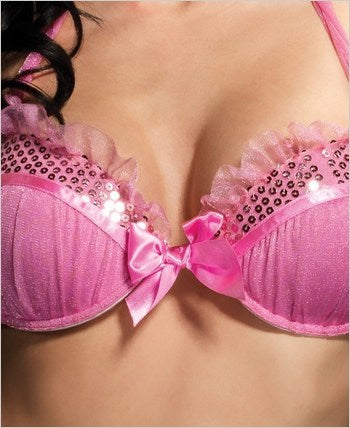 Halter Push Up Bra And Mini Skirt - Bras and Bra Sets
