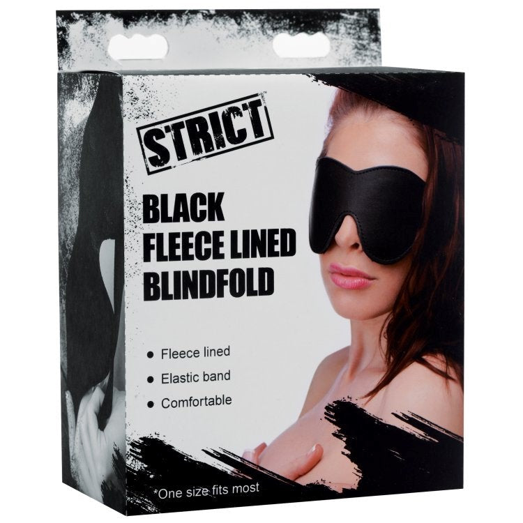 Strict Black Fleece Lined Blindfold Black - Masks And Blindfolds