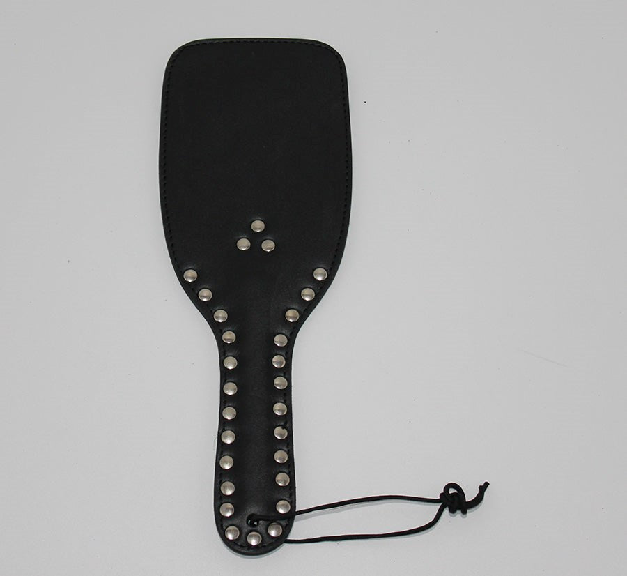 Fetlife Wide Ping-Pong Studded Leather Paddle - Paddles And Slappers