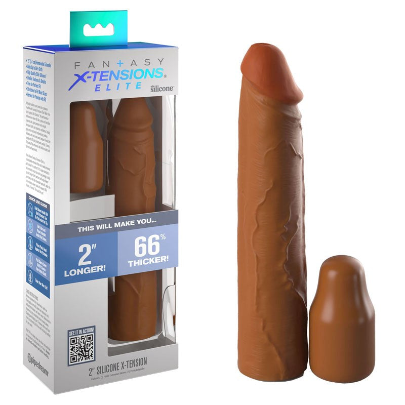 Fantasy X-Tensions Elite 2 Inch Silicone Cock Extension - Penis Sleeves and Extenders