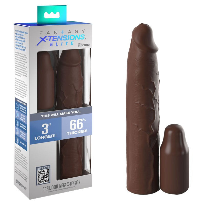 Fantasy X-Tensions Elite 3 Inch Silicone Penis Extension - Penis Sleeves and Extenders