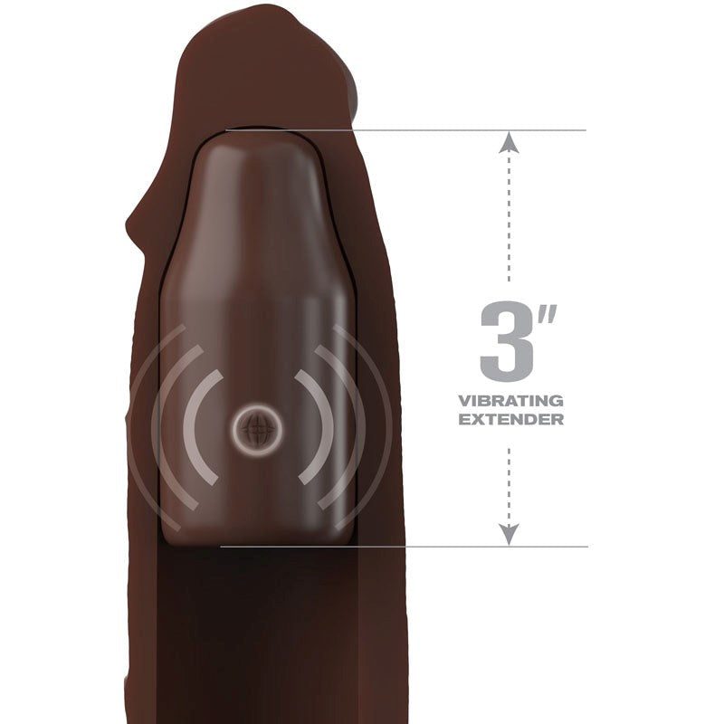 FX Elite 3 Inch Vibrating Mega Penis Extension With Remote - Penis Sleeves and Extenders
