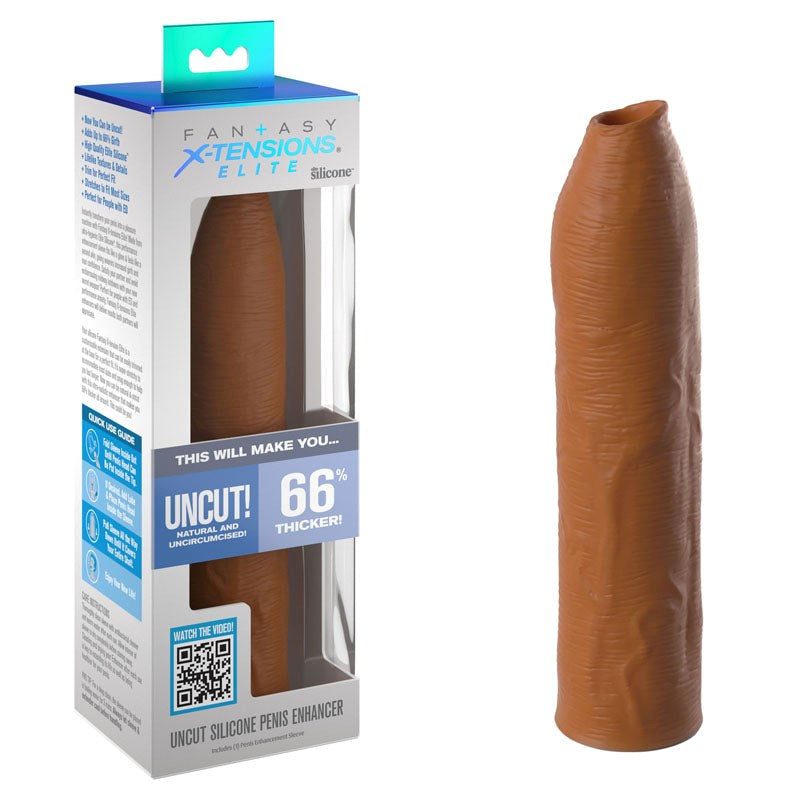 Fantasy X-Tensions Elite Uncut Silicone Penis Enhancer - Penis Sleeves and Extenders