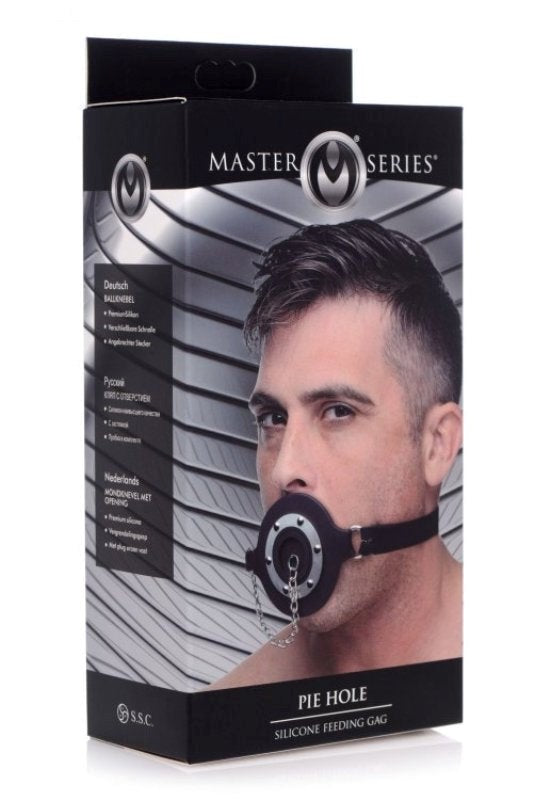 Master Series Pie Hole Silicone Feeding Gag - Bondage Gags and Bits