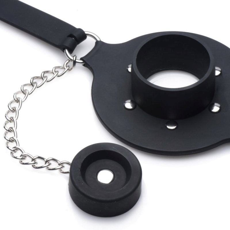 Master Series Pie Hole Silicone Feeding Gag - Bondage Gags and Bits