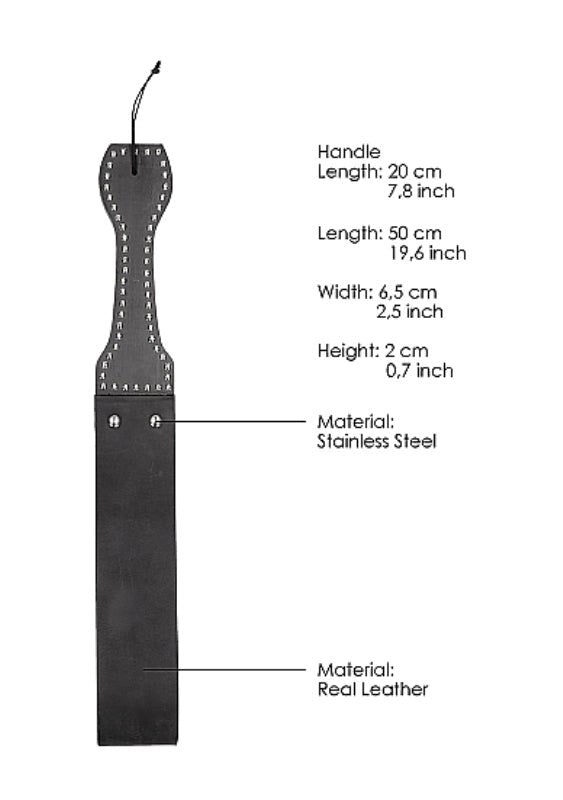 Pain Leather Belt Whip Slapper with Wooden Handle - Paddles And Slappers
