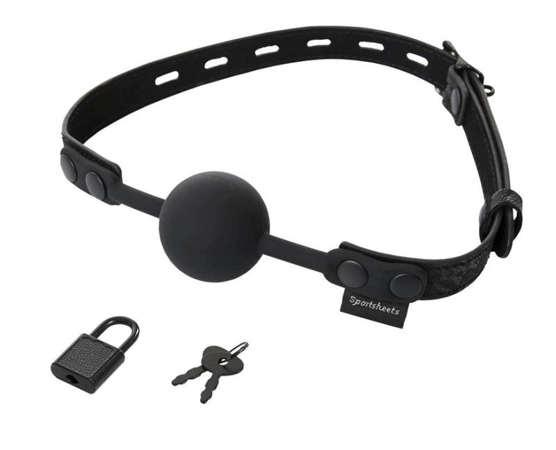 Sincerely Locking Lace Silicone Ball Gag by Sportsheets - Bondage Gags and Bits