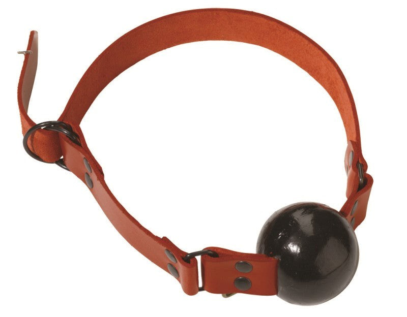 Spartacus Red Rubber Ball Gag with D Ring Closure Large - Bondage Gags and Bits