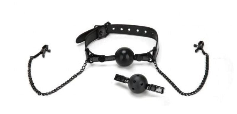 Whipsmart Diamond Ball Gag and Nipple Clips - Bondage Gags and Bits