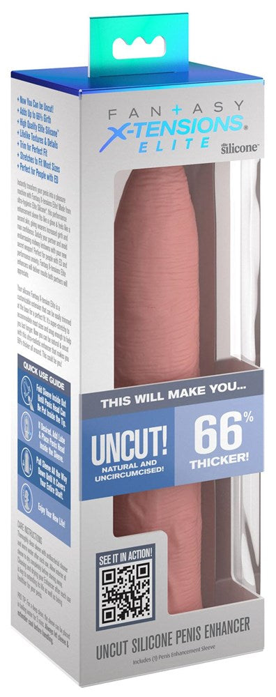 Fantasy Xtensions Elite Uncut 7 Inch Extension Sleeve Light - Penis Sleeves and Extenders