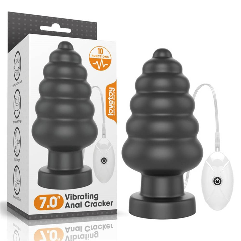 King Sized 7 Inch Vibrating Anal Cracker Butt Plug - Butt Plugs