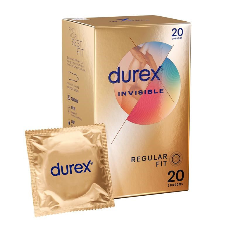 Durex Invisible Original Fit Ultra Thin Regular Condoms 20 Pack - Condoms