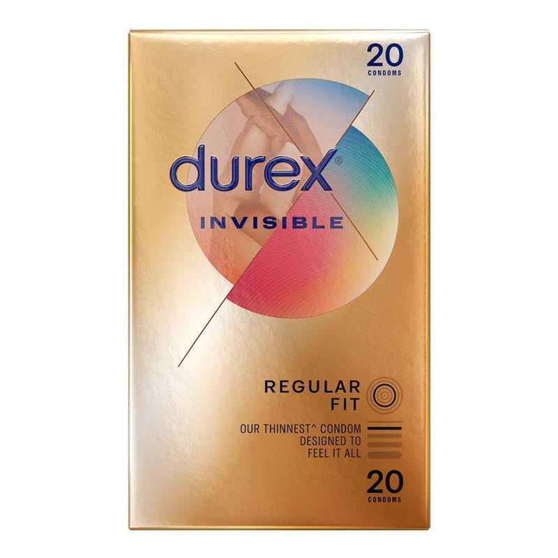 Durex Invisible Original Fit Ultra Thin Regular Condoms 20 Pack - Condoms