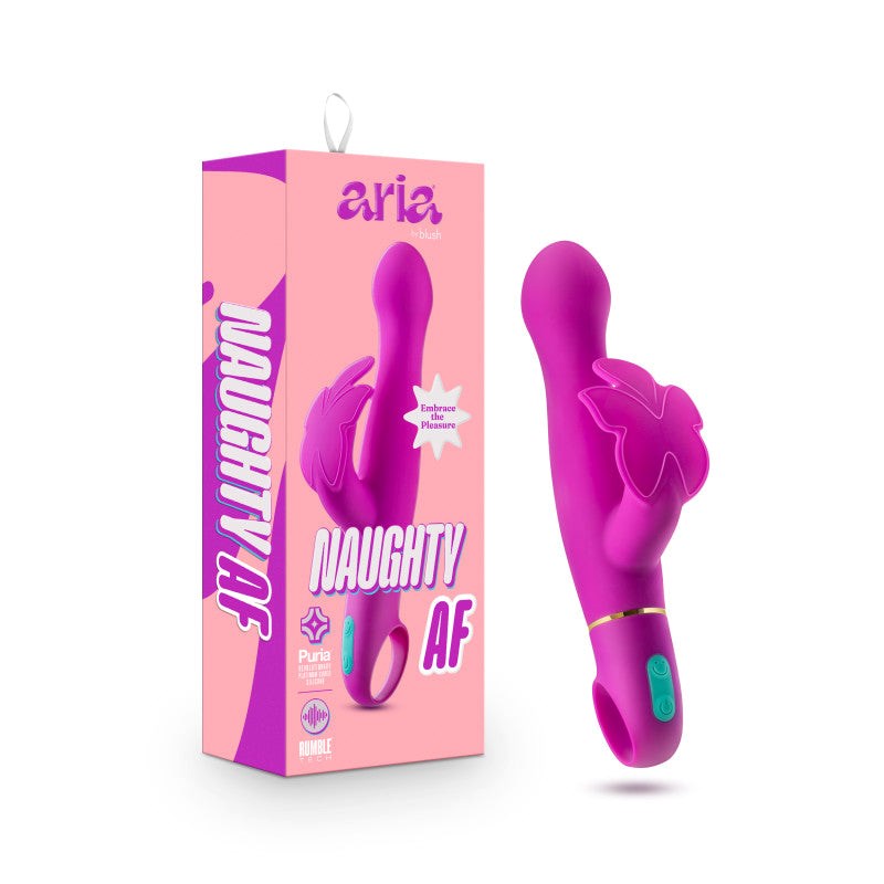 Blush Novelties Aria Naughty AF Butterfly Vibrator Plum - Rabbit Vibrators