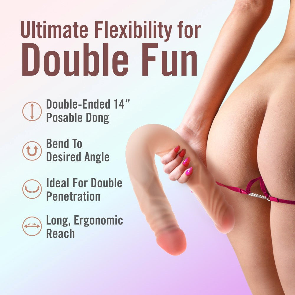 Dr Skin Plus Posable Double Dong by Blush Novelties - Double Ender