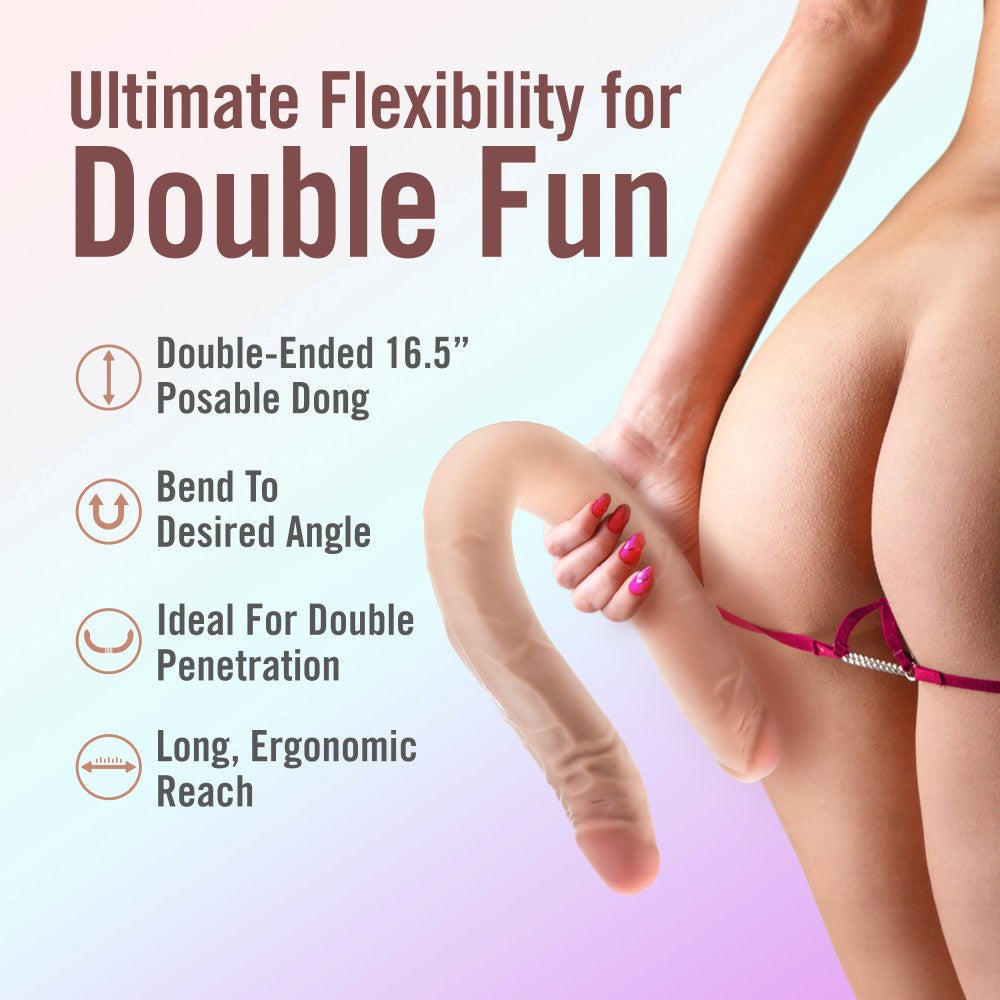 Dr Skin Plus Posable Double Dong by Blush Novelties - Double Ender