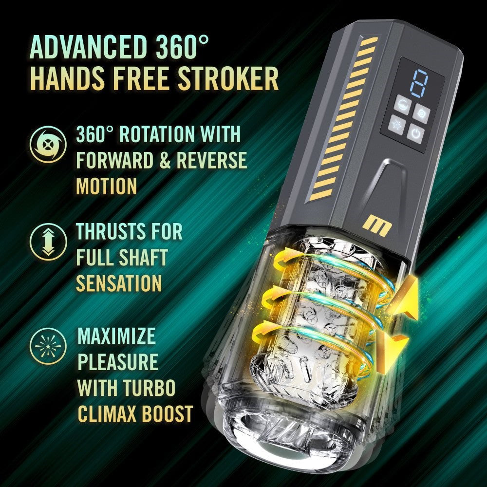 Blush Novelties M For Men SpinMaster Pro Vibrating & Rotating Auto Stroker - Masturbators and Strokers
