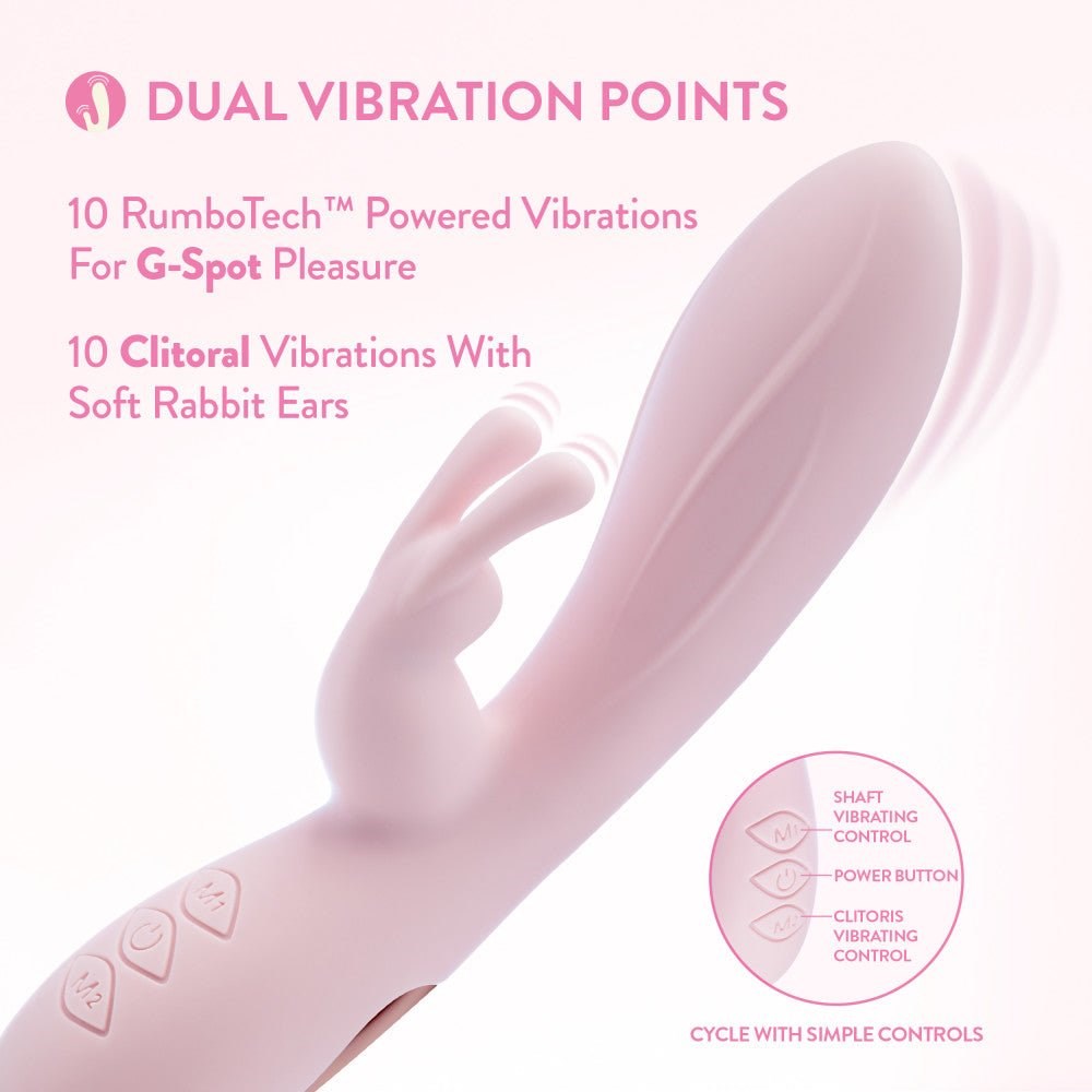 Blush Novelties Morgan USB Rechargeable Rabbit Vibrator Pink - Rabbit Vibrators