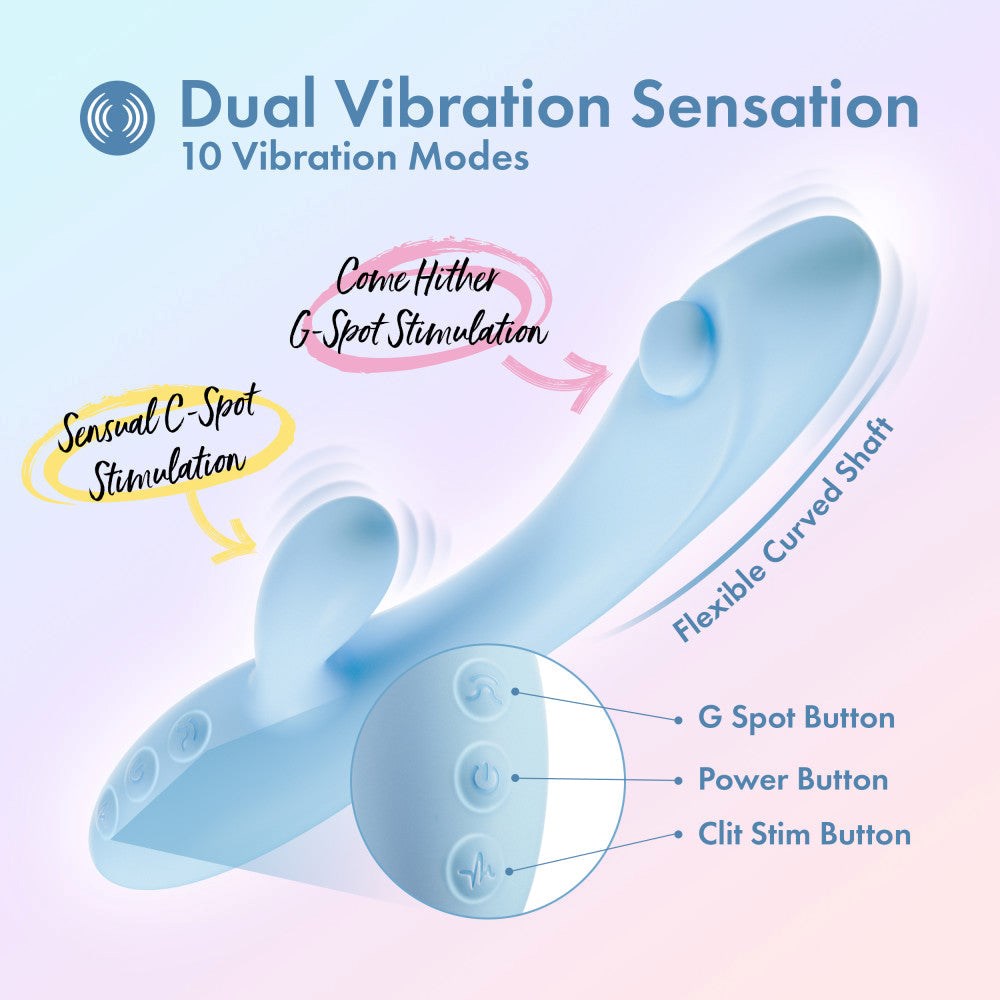 Blush Novelties Play With Me Moondust Magic Rabbit Vibrator Blue - Rabbit Vibrators