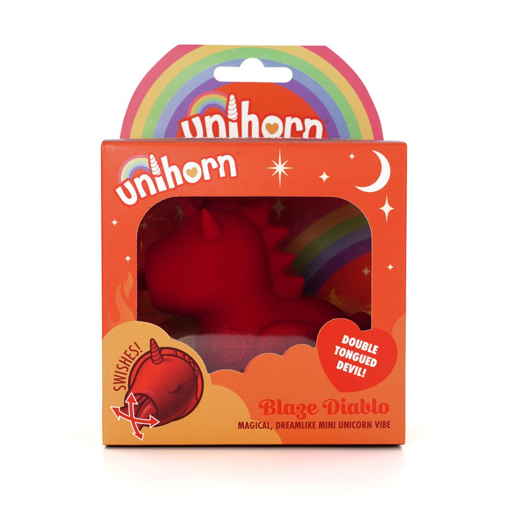 Unihorn Blaze Diablo USB Rechargeable Forked Tongue Flicking Stimulator Red - Finger and Tongue Vibrators