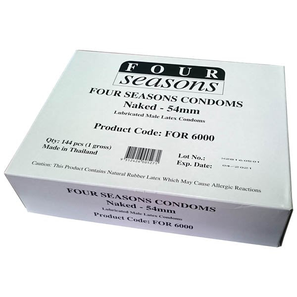 Four Seasons Naked Classic Condoms Bulk Box of 144 - Condoms