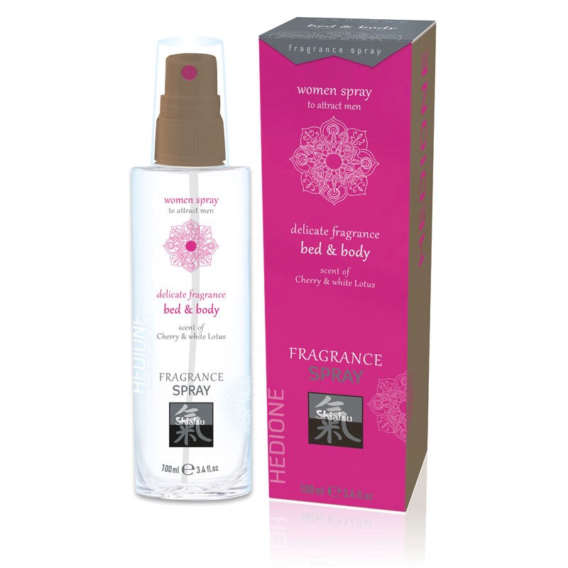 Hot Production SHIATSU Cherry and White Lotus Scented Bed and Body Spray 100ml - Bath and Intimate Fragrances