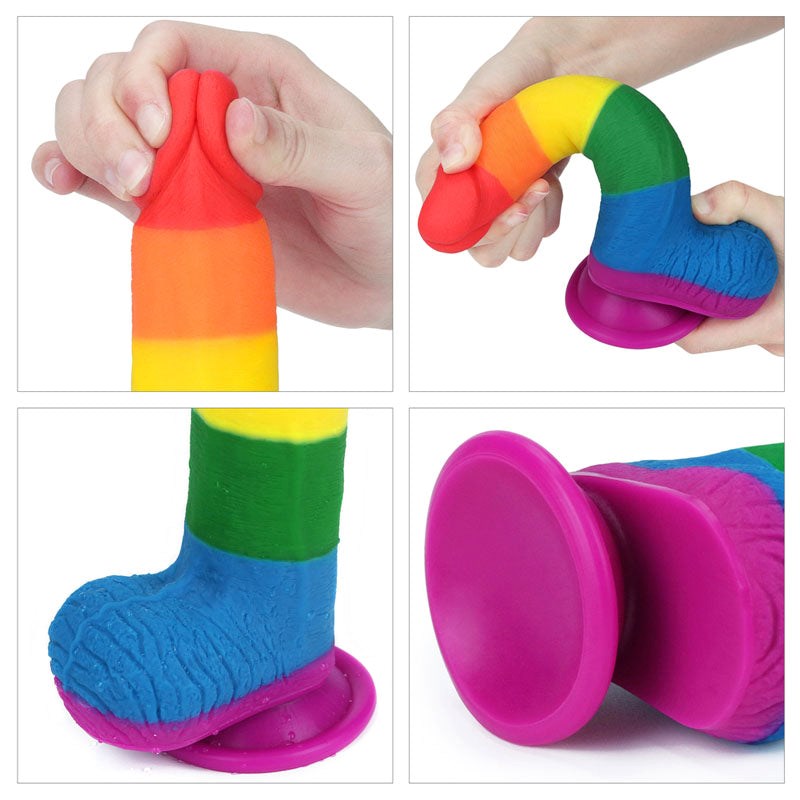 Lovetoy Prider 19 cm Realistic Dong Rainbow - Realistic Dildos