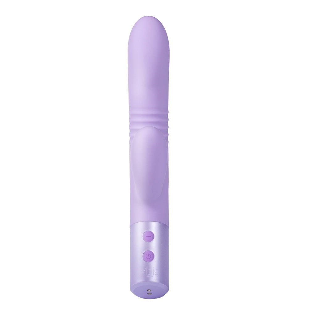 Maia AYLA USB Rechargeable Thrusting Rabbit Vibrator Lavender - Rabbit Vibrators