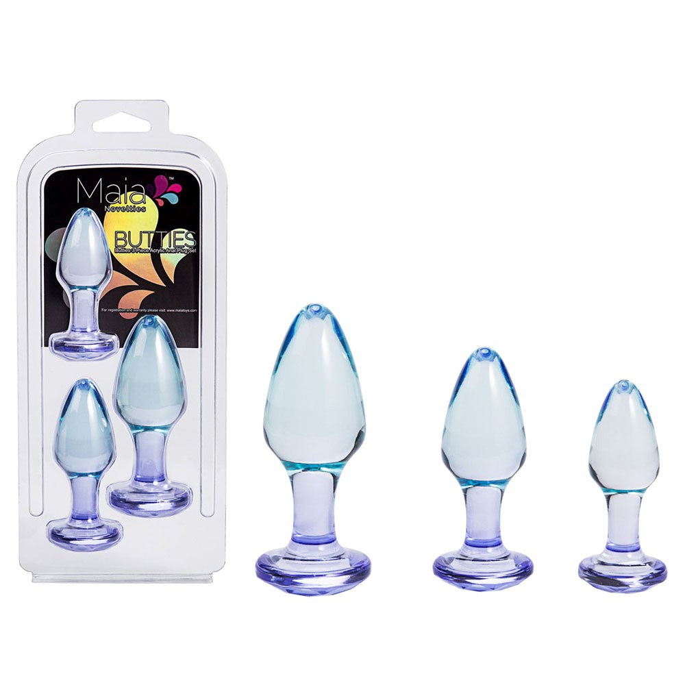 Maia BUTTIES Clear Butt Plugs Set of 3 Sizes - Butt Plugs